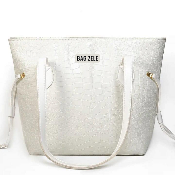 Bagzele Croc White
 Tote Bag.